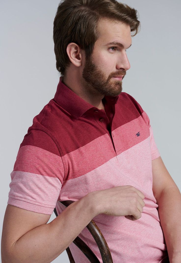 Polera Polo Rayas Baltimore Burgundy Melange-4