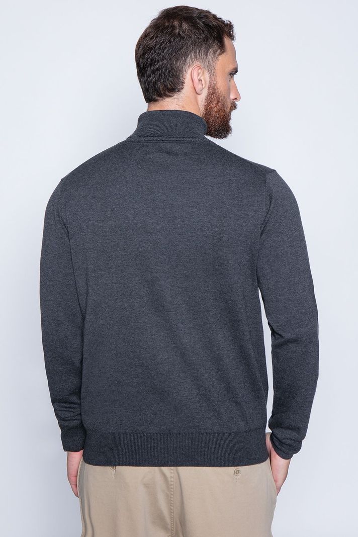 Sweater Smart Casual Turtle Neck Graphite-1