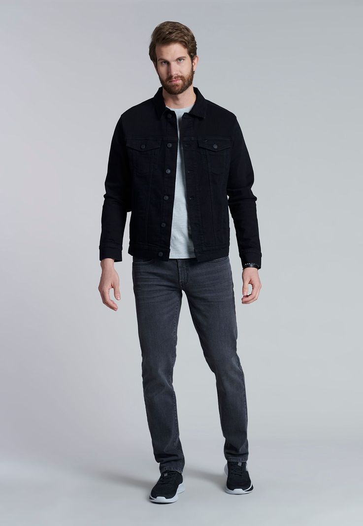 Chaqueta Basica Denim Fj Black-1