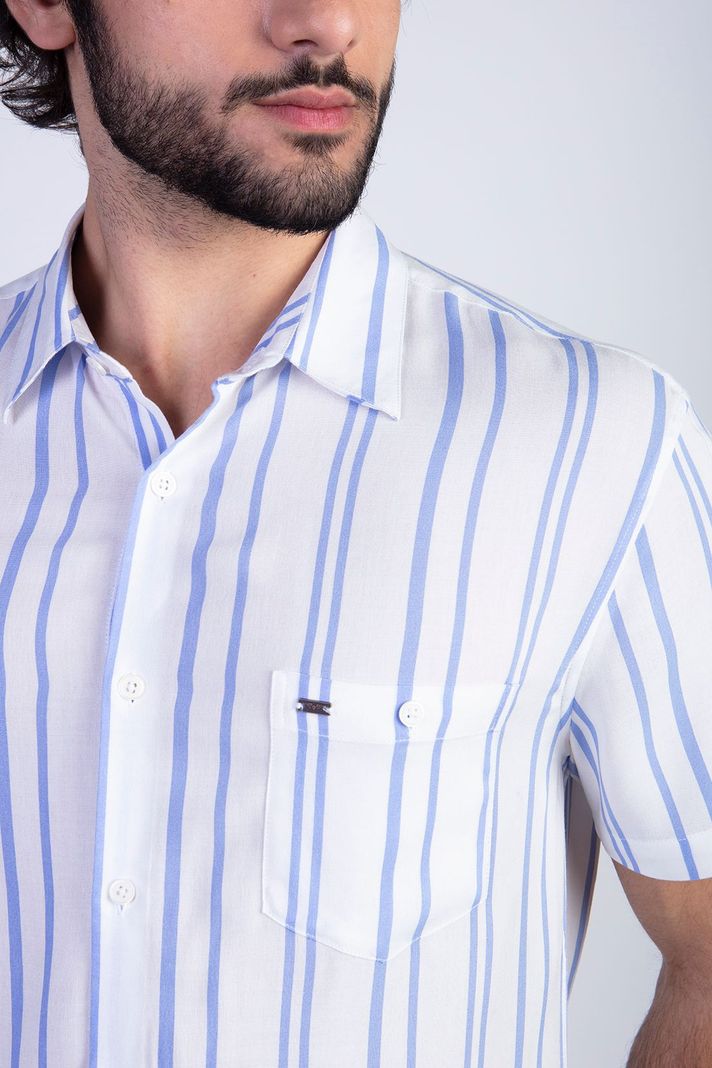 Camisa Estampada Rayas Fj Sky-3
