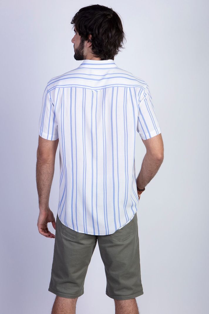 Camisa Estampada Rayas Fj Sky-1