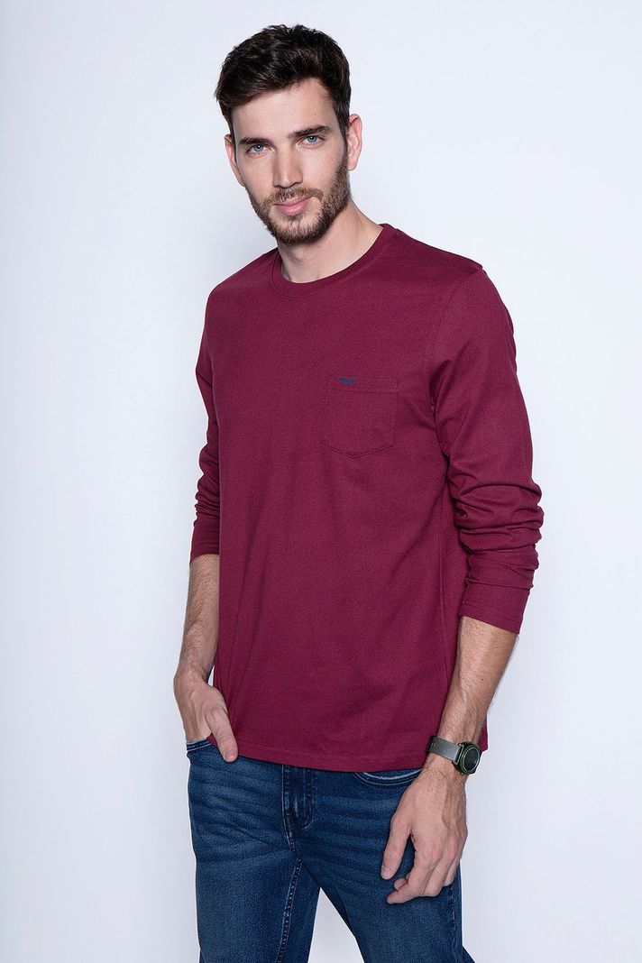 Polera Basica Ml Burgundy