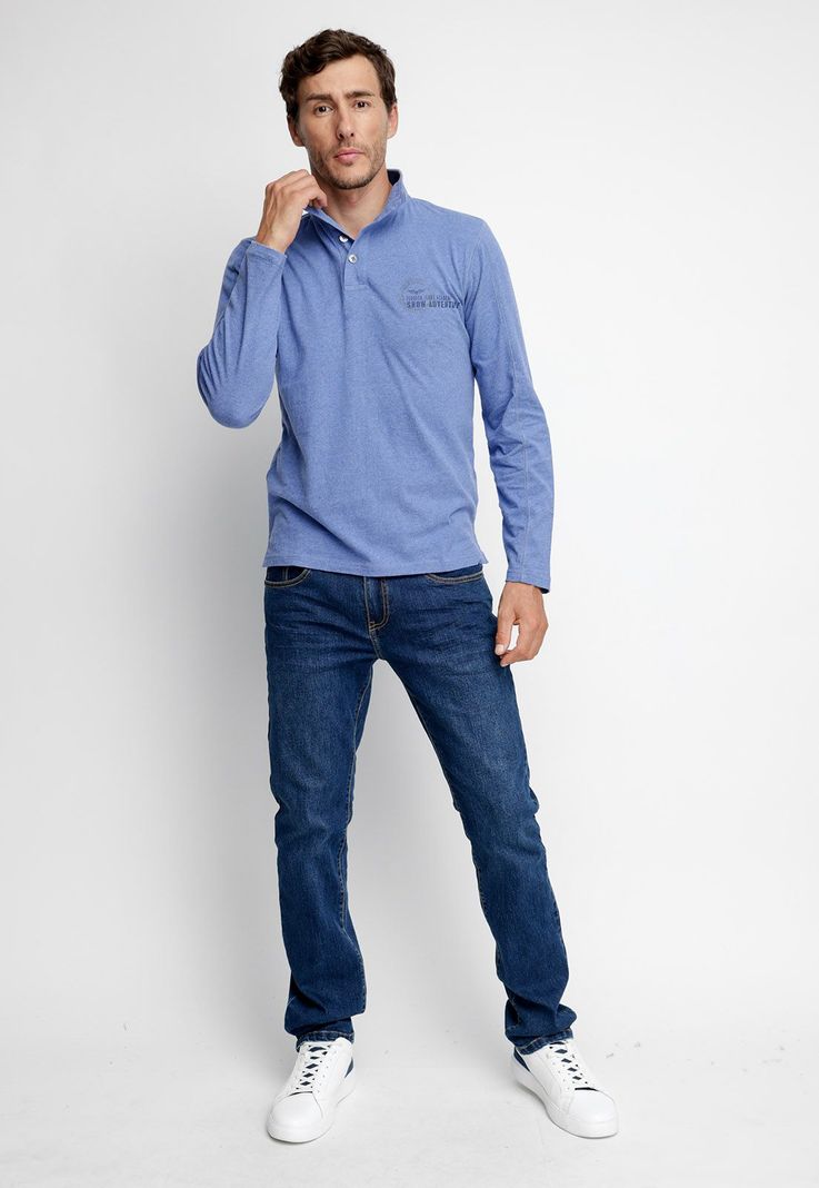 Polera Polo Utah Blue Melange-3