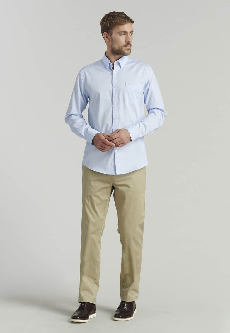 Camisa Smart Casual Oxford Sc Sky-1