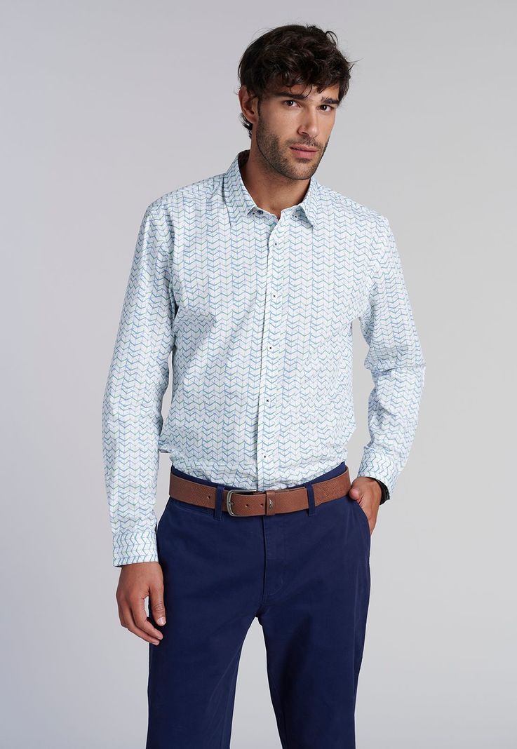 Camisa Estampada  Madison  Fj Green-0