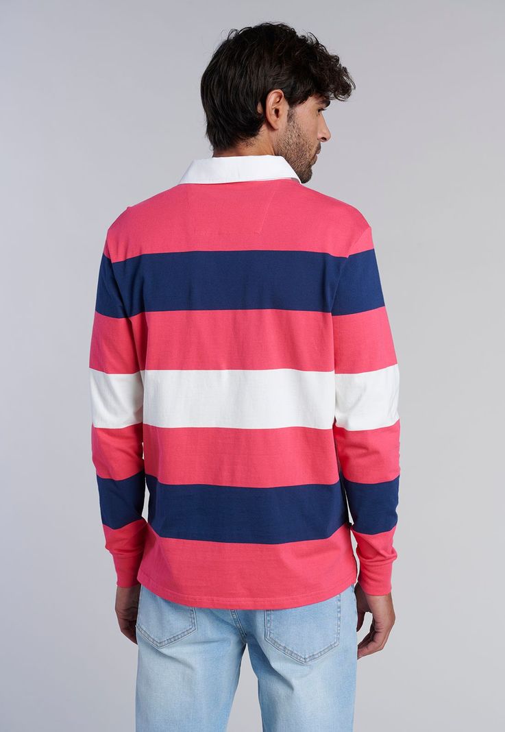 Polera Rugby Rayas Newark Coral-3