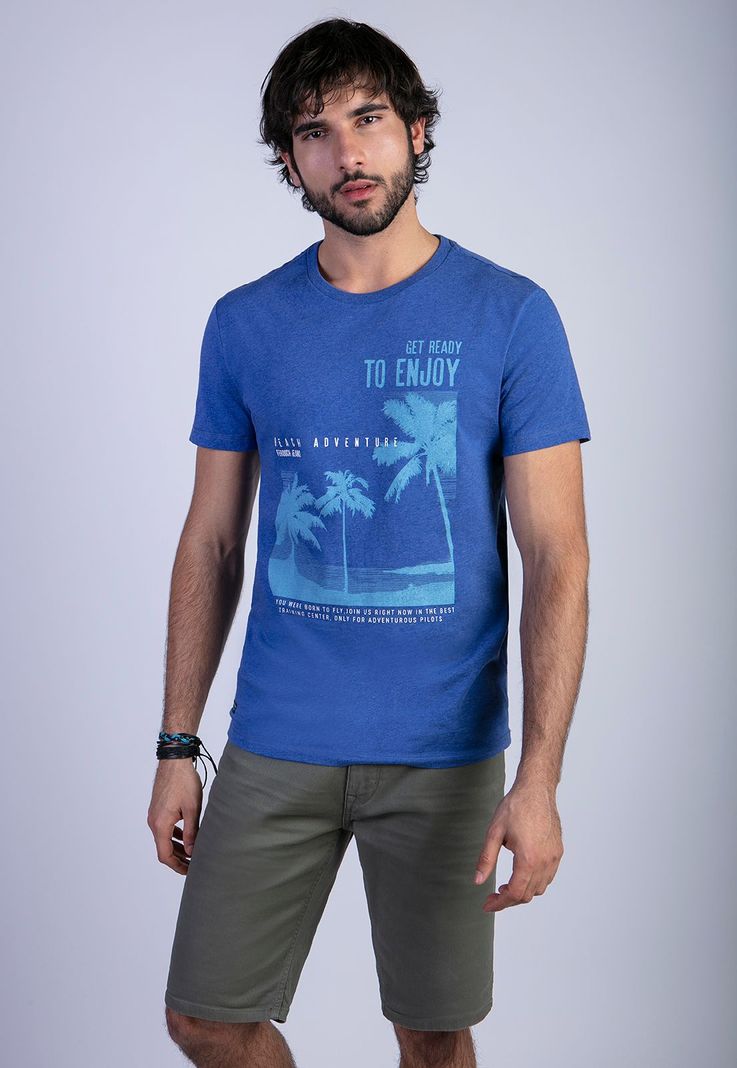 Polera Oregon Blue Melange Azul S
