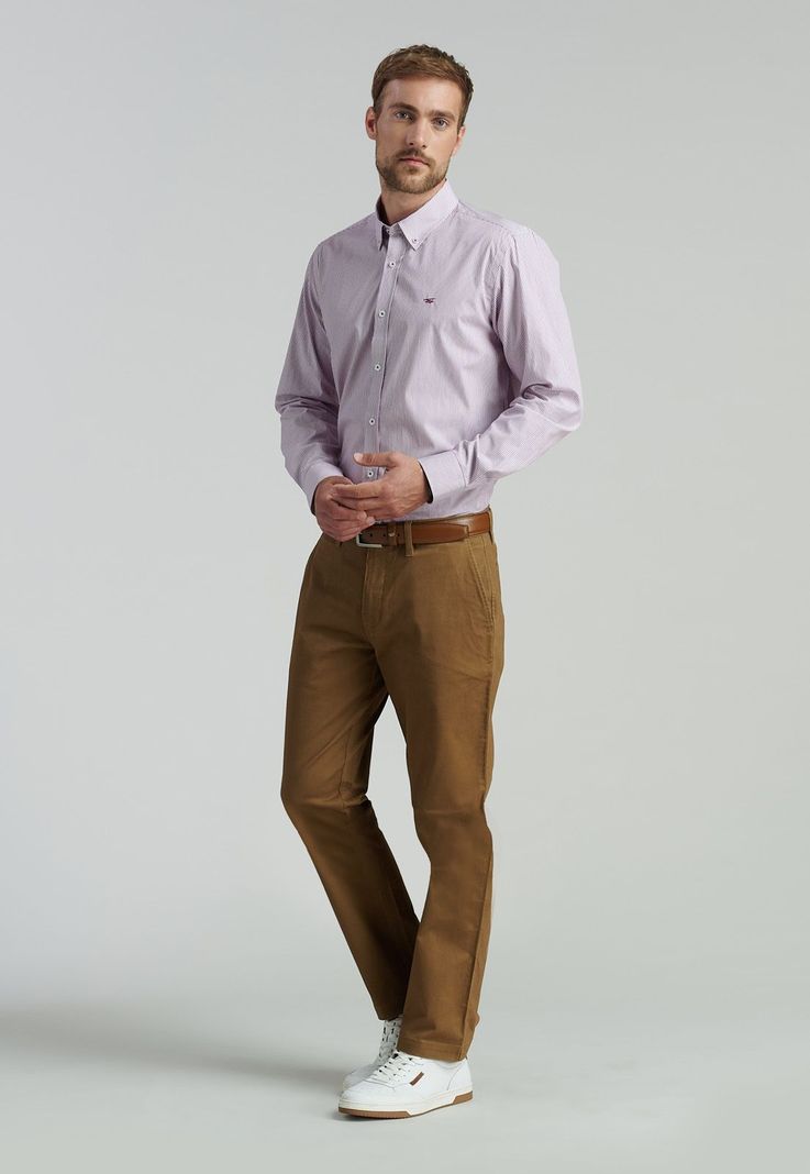 Pantalón Twill Without Pleats L/33 Business Camel-0