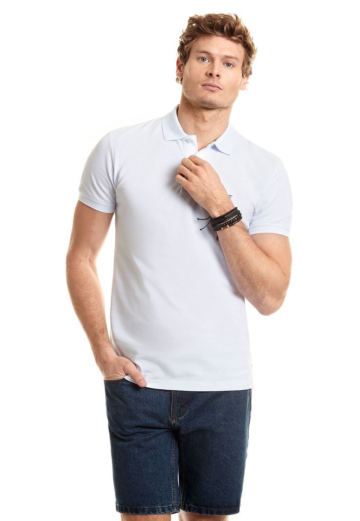 Polera Polo Básica White-0