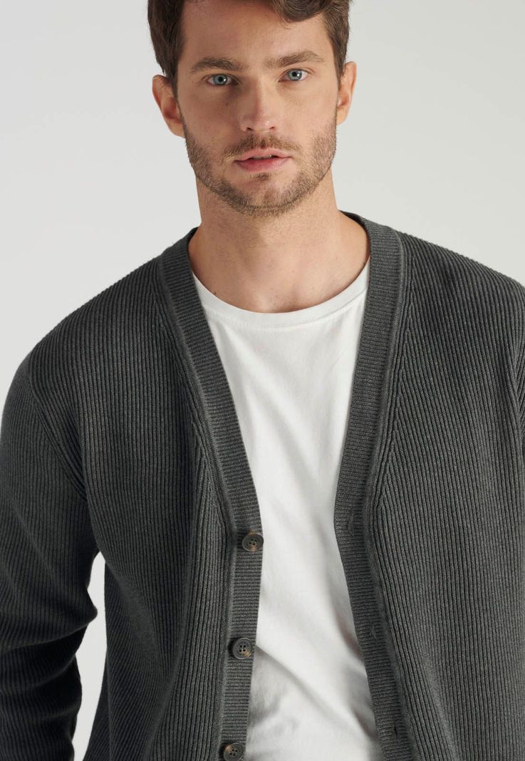 Cardigan Oviedo Heritage Grey Melange-2