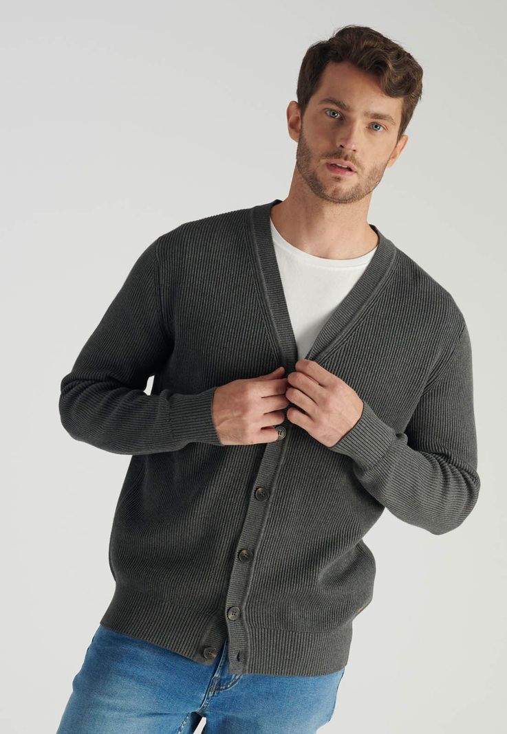 Cardigan Oviedo Heritage Grey Melange-4