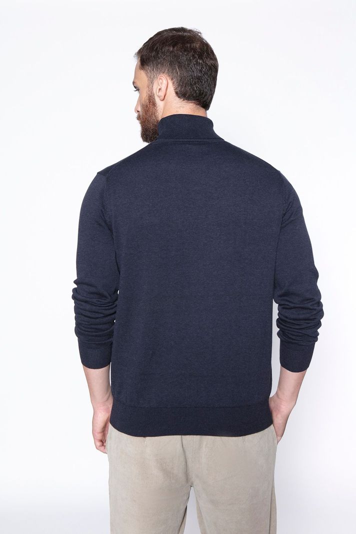 Sweater Navy Smart Casual Turtle Neck-1