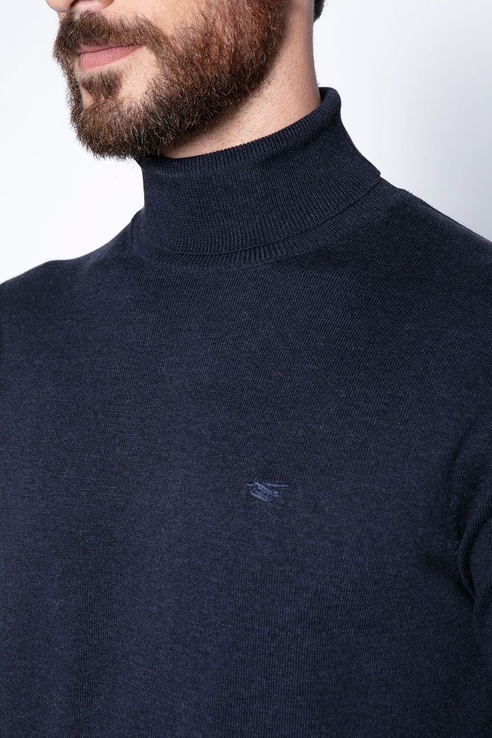 Sweater Navy Smart Casual Turtle Neck-4