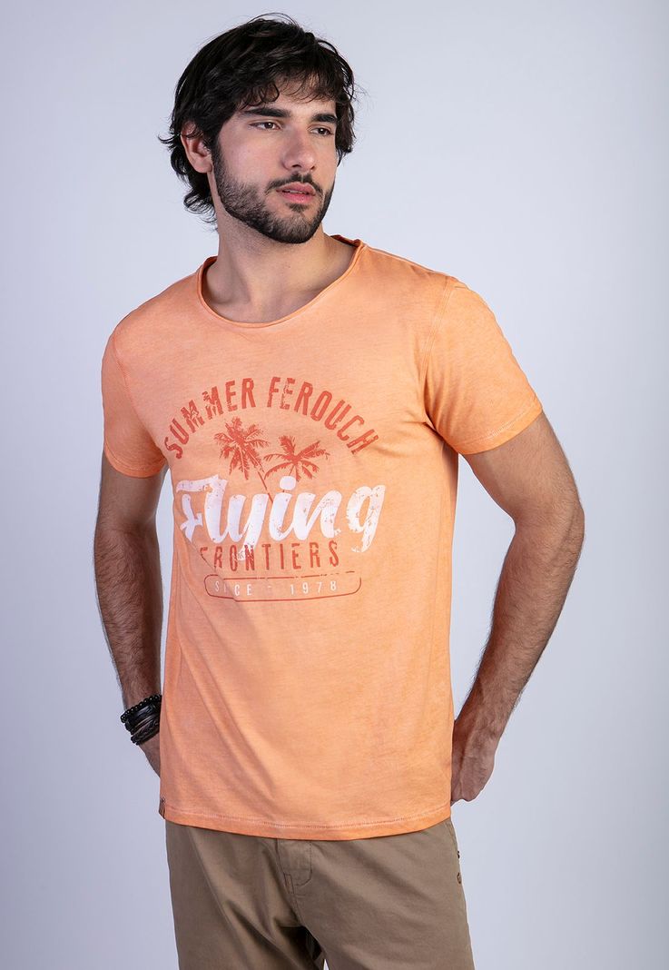 Polera Dirty Wash Seatle Orange Naranjo S