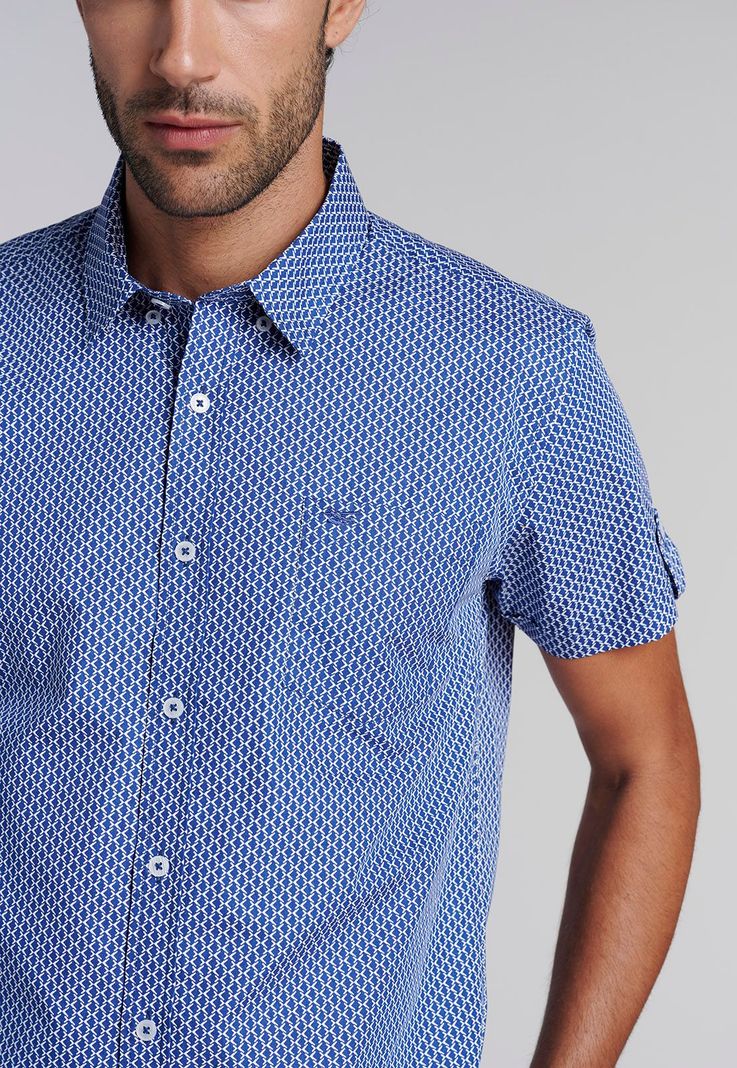 Camisa Estampada Rombo F Blue-2