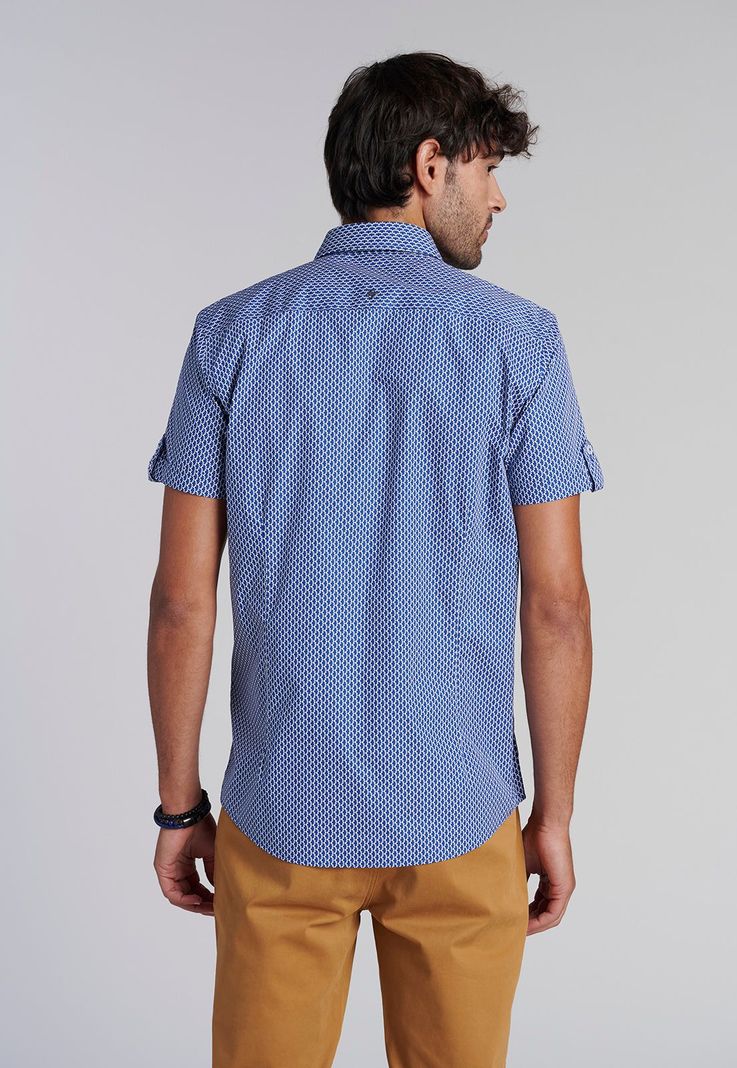 Camisa Estampada Rombo F Blue-3