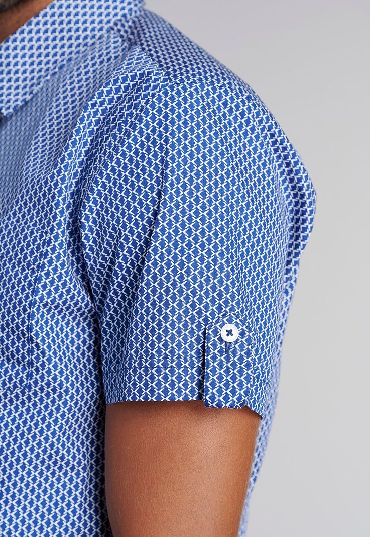 Camisa Estampada Rombo F Blue-4