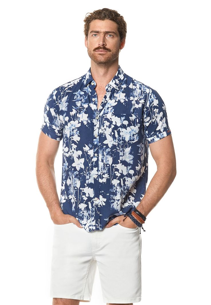 Camisa Estampada Oregon Fj Blue Azul S