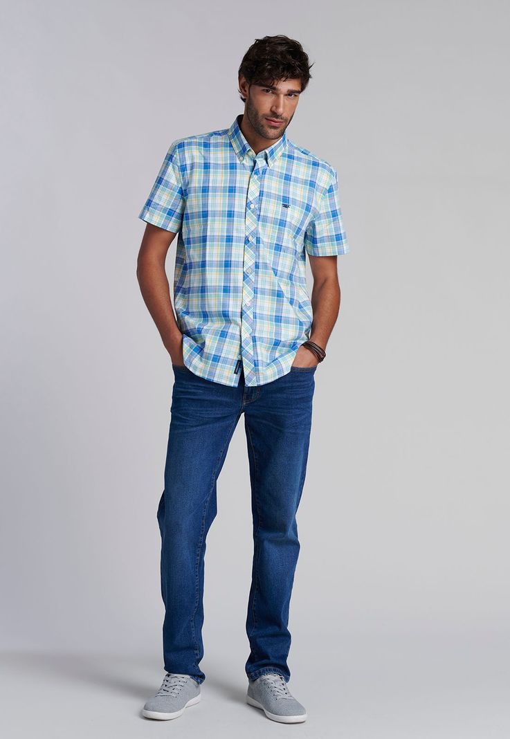 Camisa Checkered Kansas  F Turquoise-1