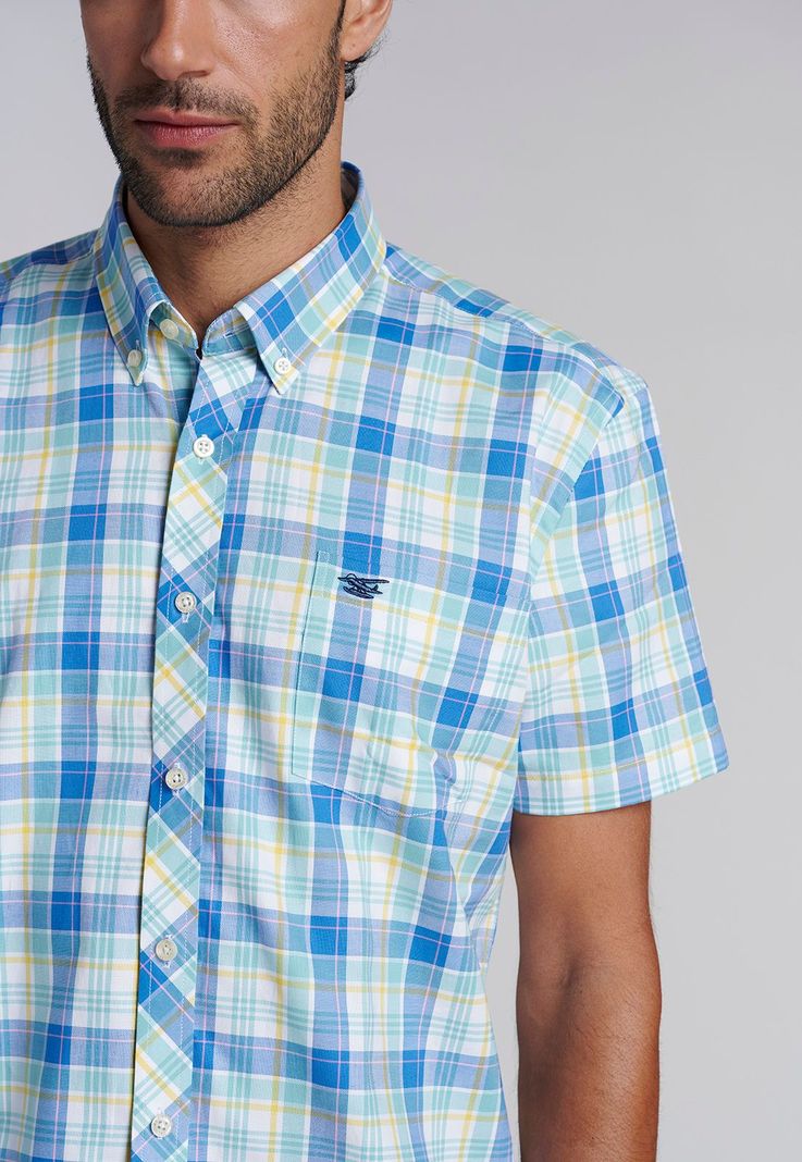 Camisa Checkered Kansas  F Turquoise-2
