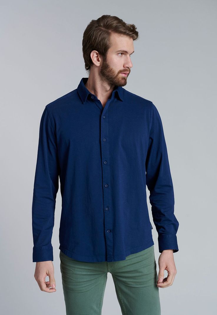Camisa Jersey Garment Dyed F Navy-0