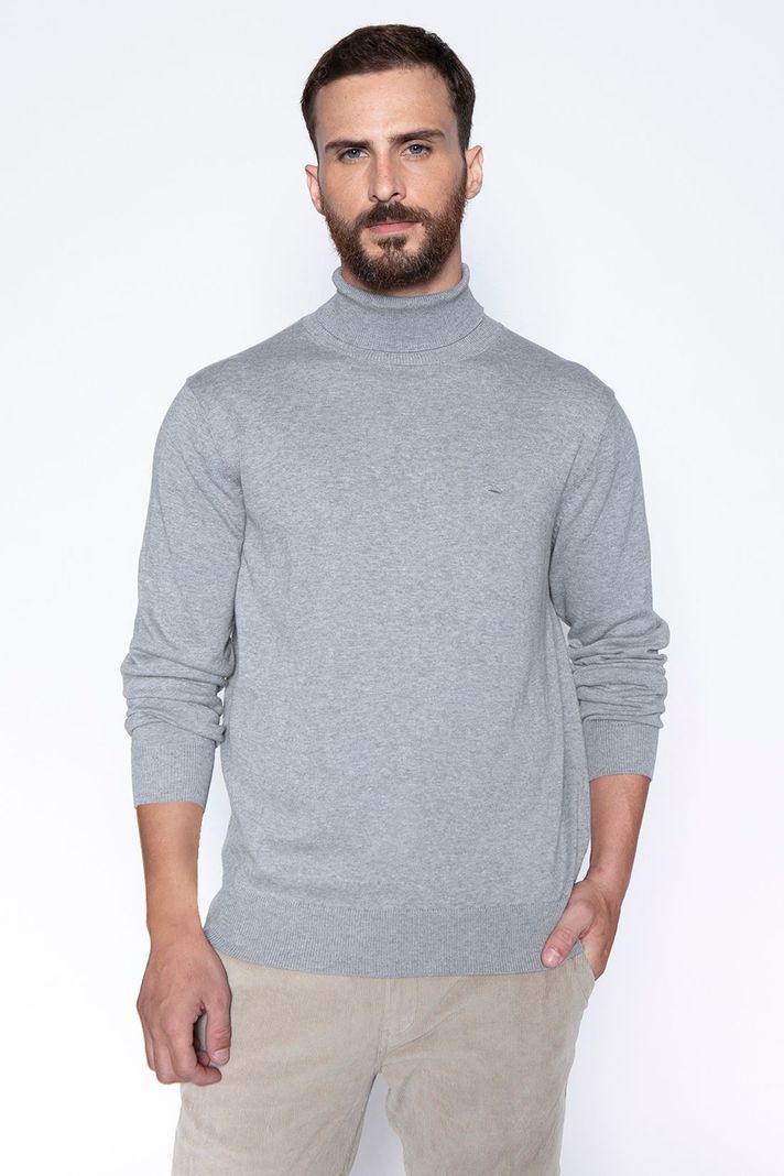 Sweater Smart Casual Turtle Neck Lt Grey-0