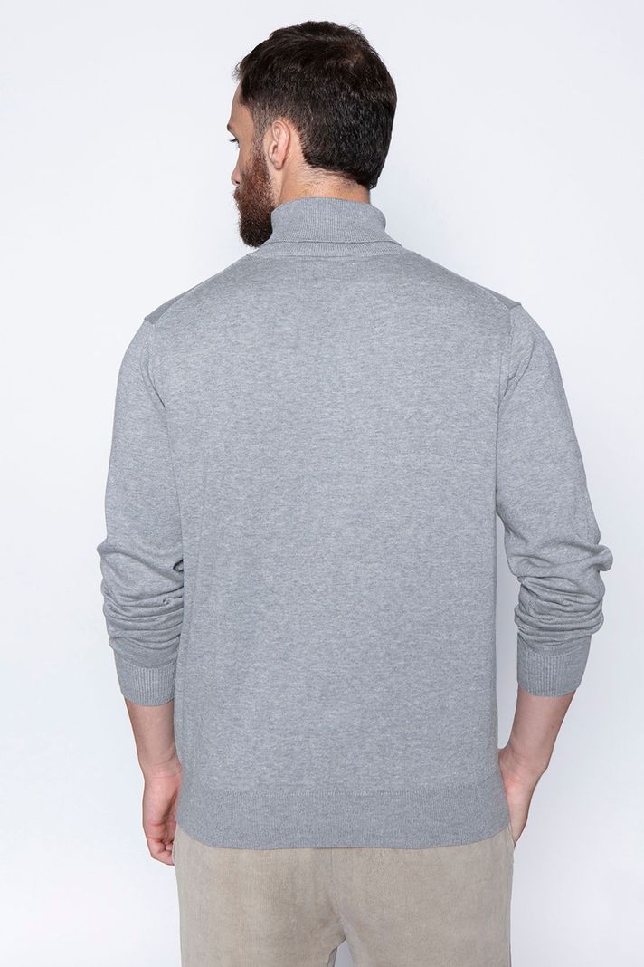 Sweater Smart Casual Turtle Neck Lt Grey-1