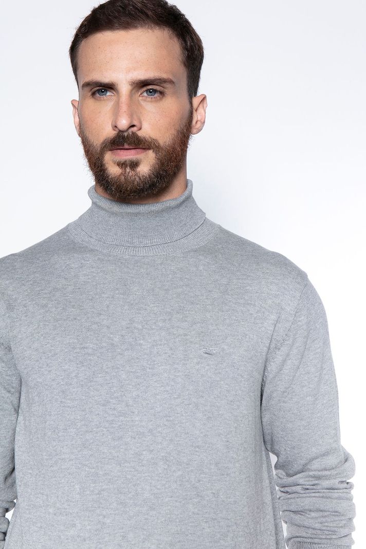Sweater Smart Casual Turtle Neck Lt Grey-2