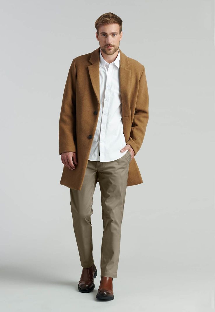 Pantalón Twill Slim /31 Business Almond-4