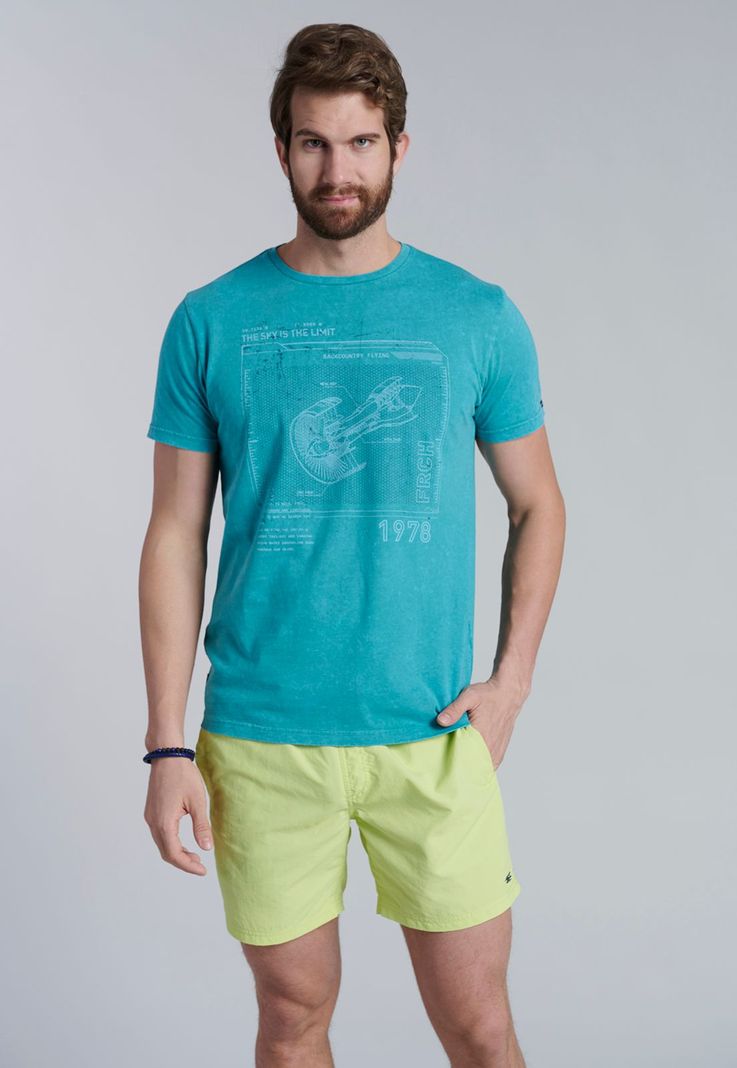 Polera Proceso Michigan Turquoise Azul S