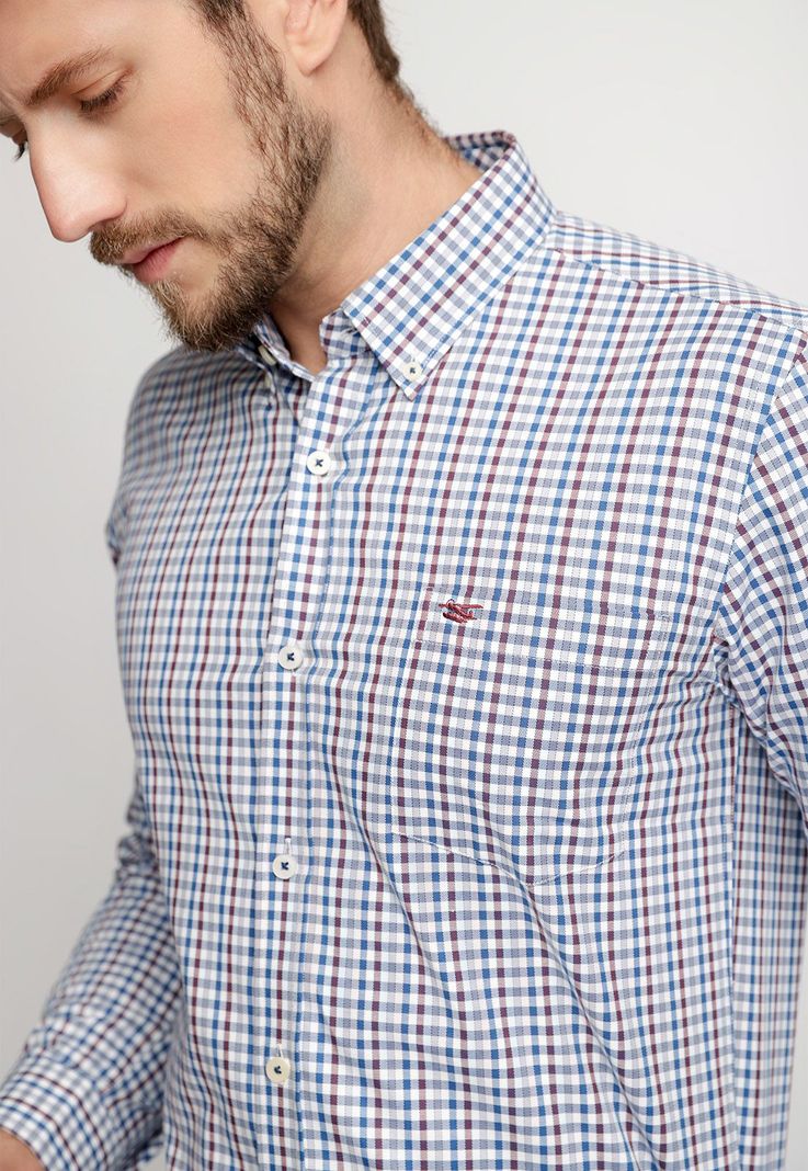 Camisa Smart Casual Dublin Burgundy-2
