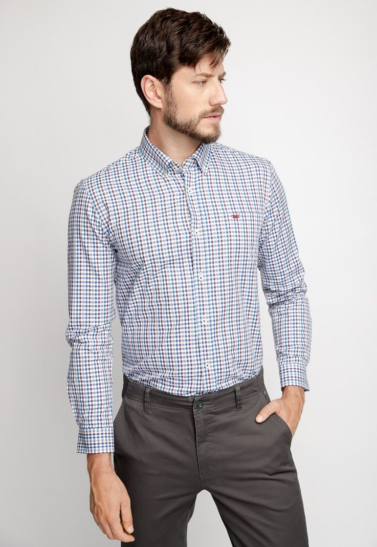 Camisa Smart Casual Dublin Burgundy-0