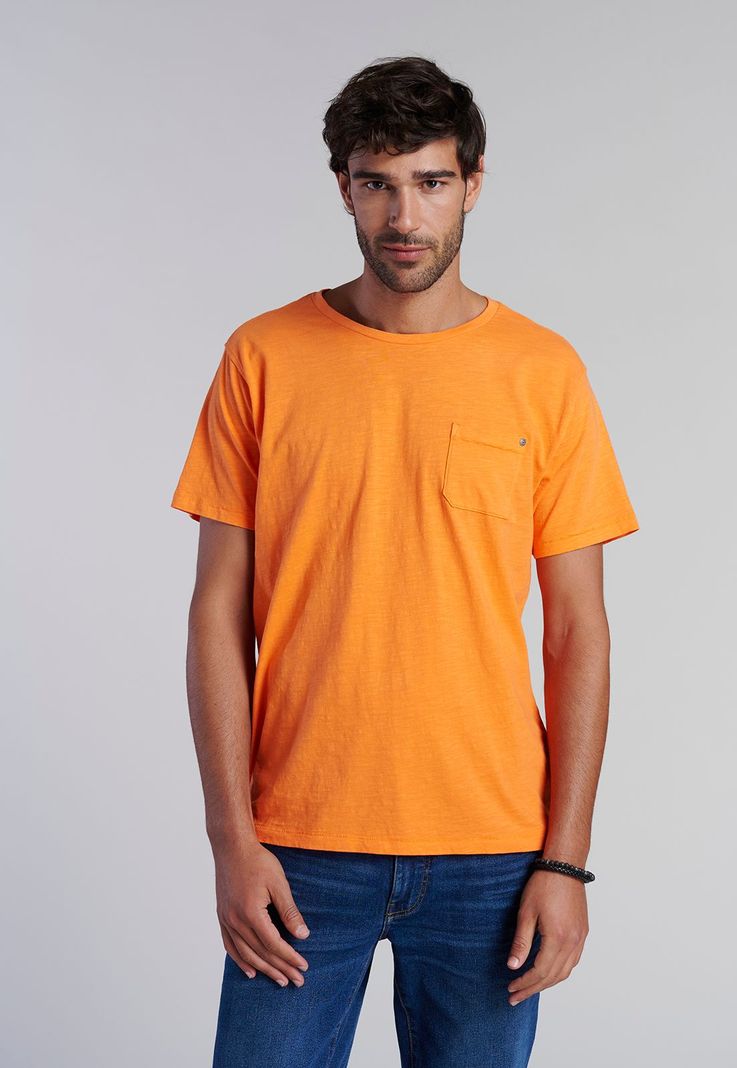 Polera Bolsillo Boston Orange Naranjo S