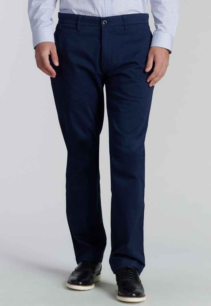 Pantalón Twill Without Pleats L/33 Business Dk.Blue-0