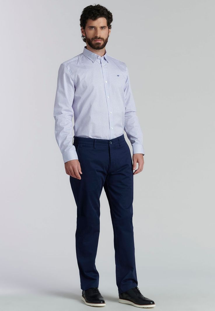 Pantalón Twill Without Pleats L/33 Business Dk.Blue-1