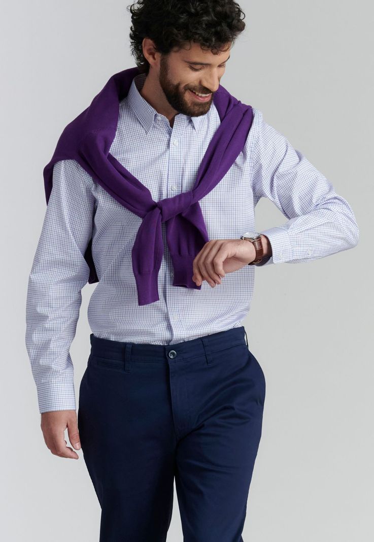 Pantalón Twill Without Pleats L/33 Business Dk.Blue-4