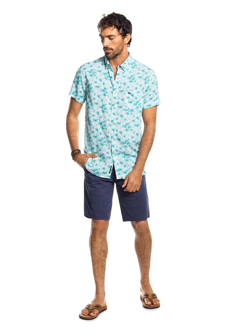 Camisa Manga Corta Estampada Olympia Fj Mint-1