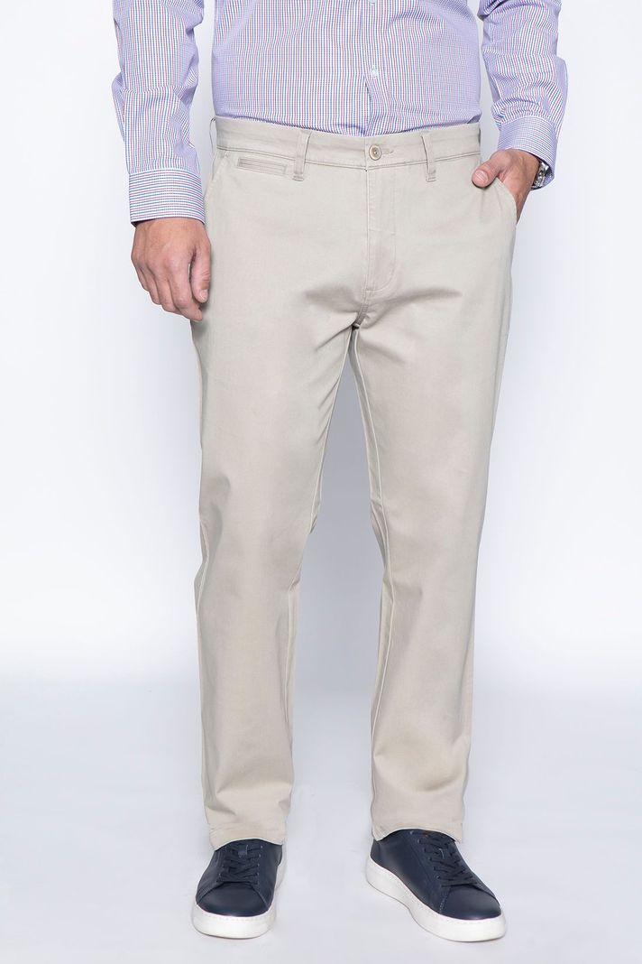 Pantalón Twill Without Pleats L/33 Almond-0