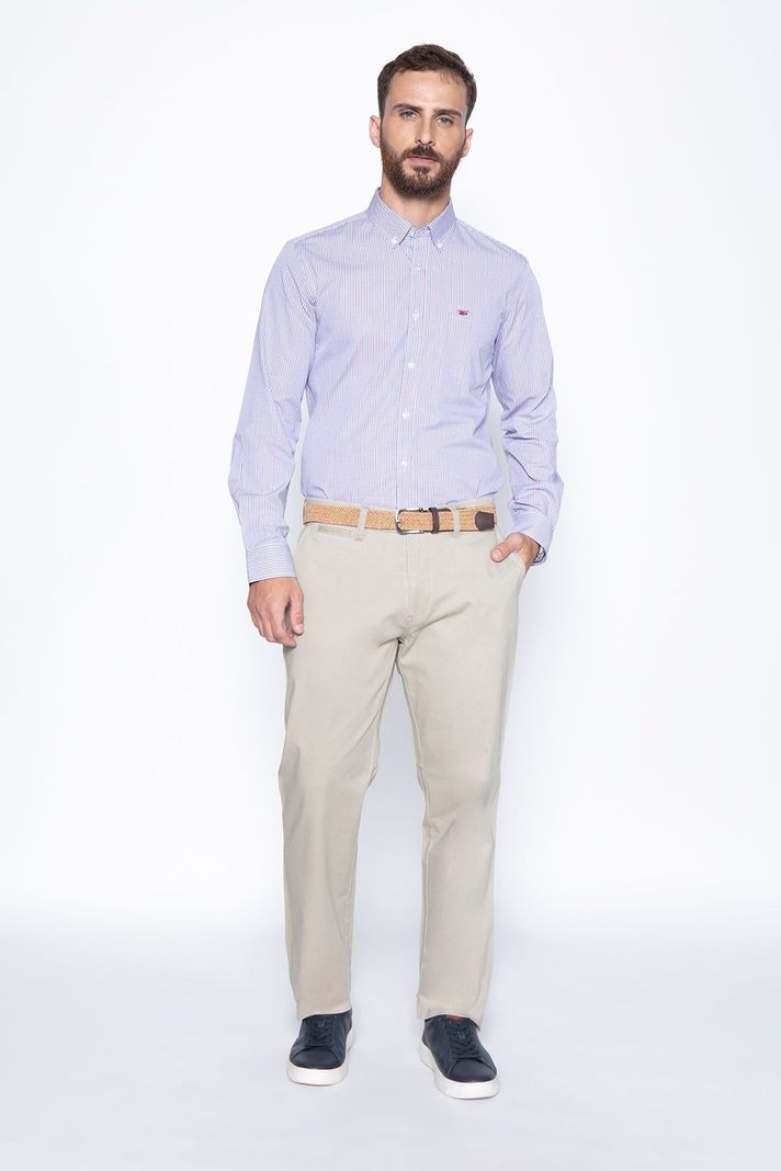 Pantalón Twill Without Pleats L/33 Almond-3