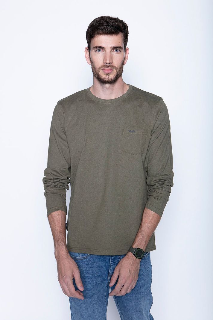 Polera Basica Ml Military
