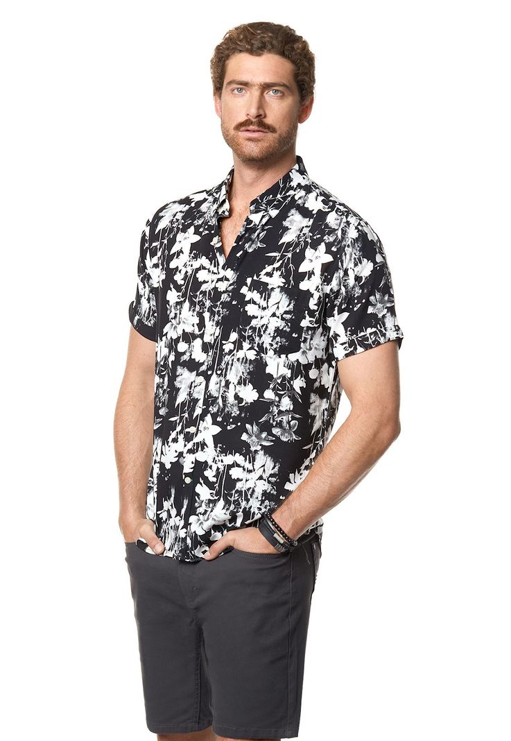 Camisa Estampada Oregon Fj Black Negro S