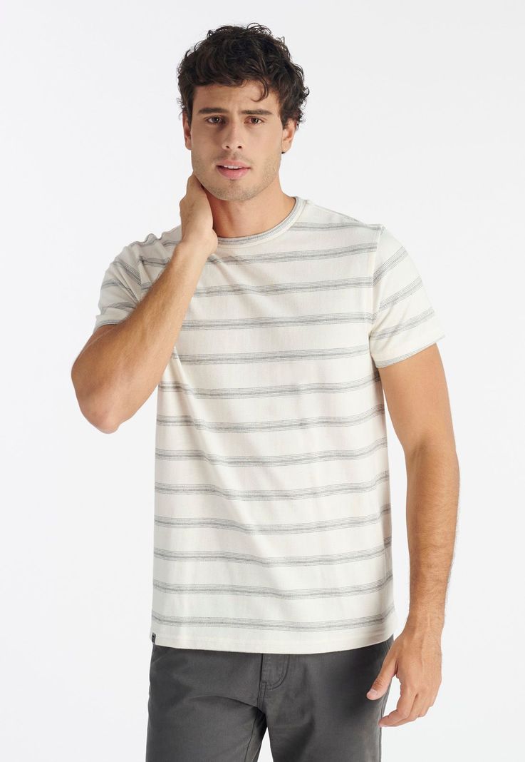Polera Stripe Casual Beige S