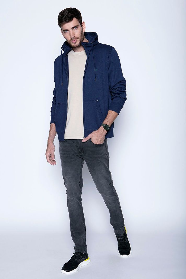 Polerón Básico Full Zipper Blue-3