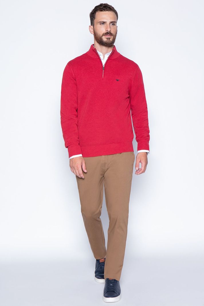Sweater London Smart Casual L/S Red-3