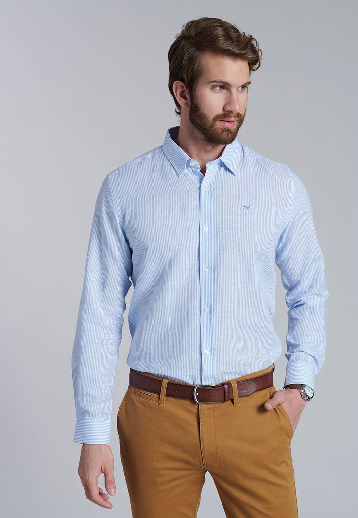 Camisa Listada Sport F Sky-0
