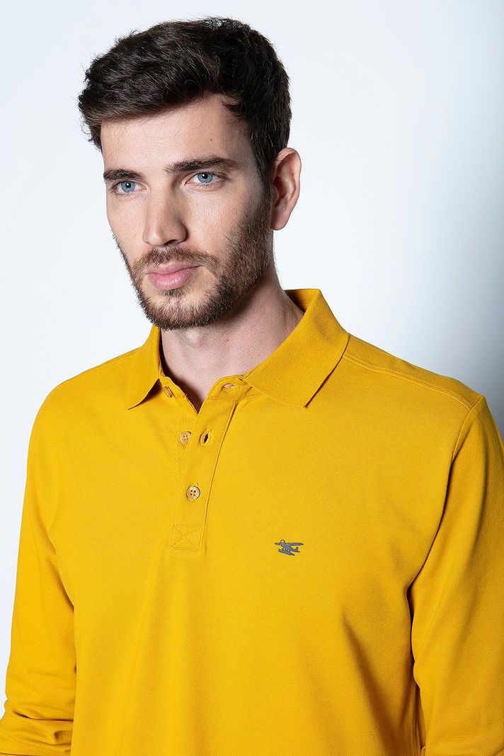 Polera Polo Ml Mustard-2