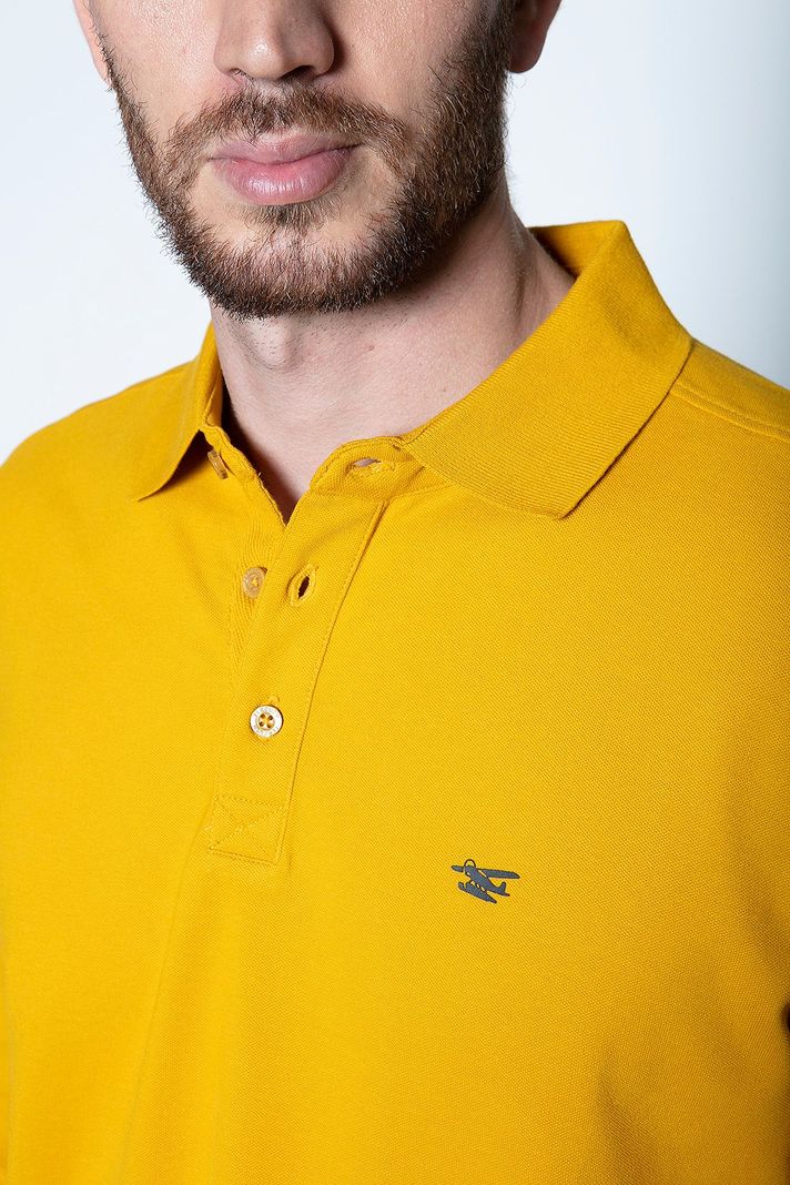 Polera Polo Ml Mustard-4