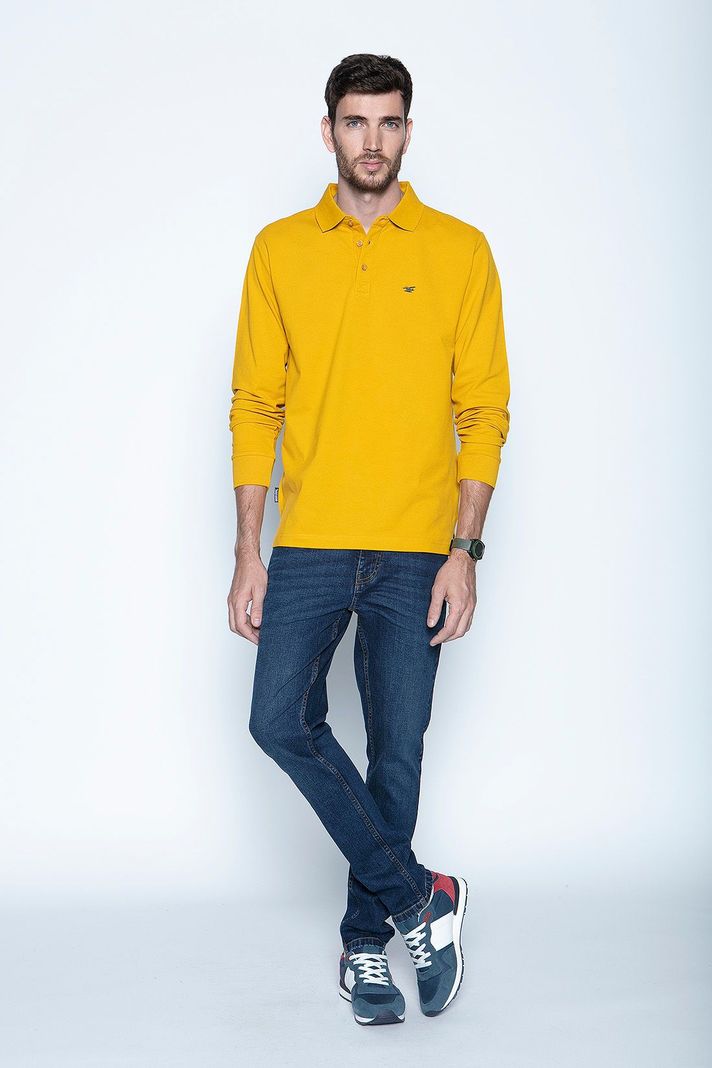 Polera Polo Ml Mustard-3