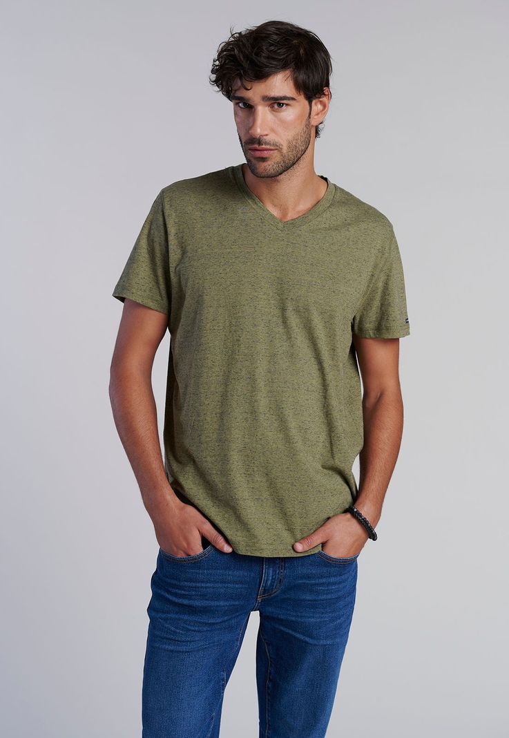 Polera V Neck Alaska Military Verde S