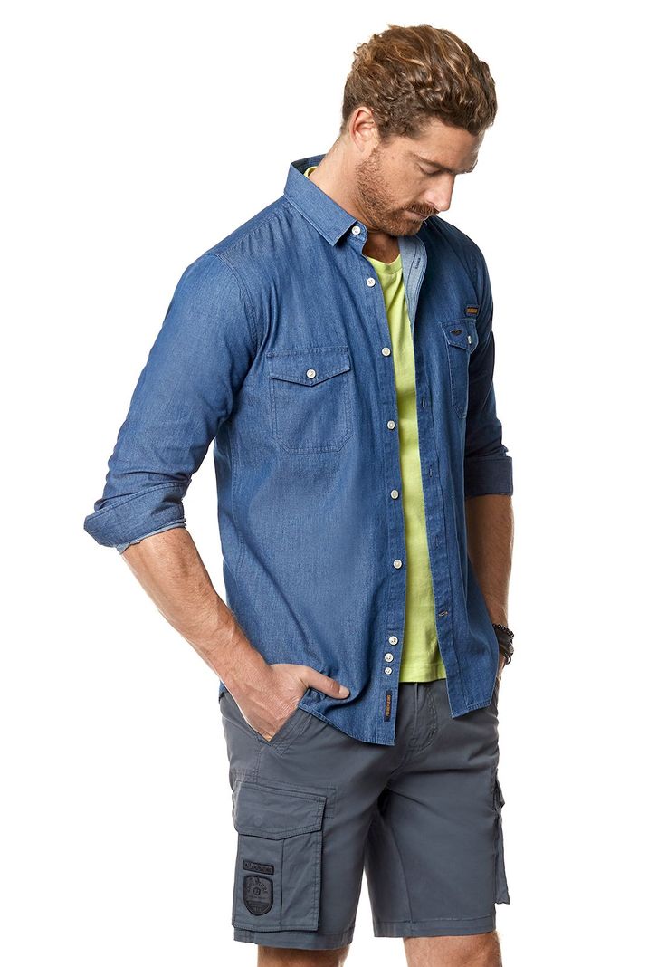 Camisa Safari Fj Blue Azul S
